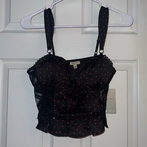 Lily White, Black crop top bustier. Brand New